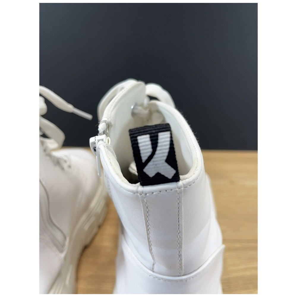 Koi‎ Footwear Women's Platform Ankle Boots Size 9 White Lace Up Lug Sole - Picture 9 of 16